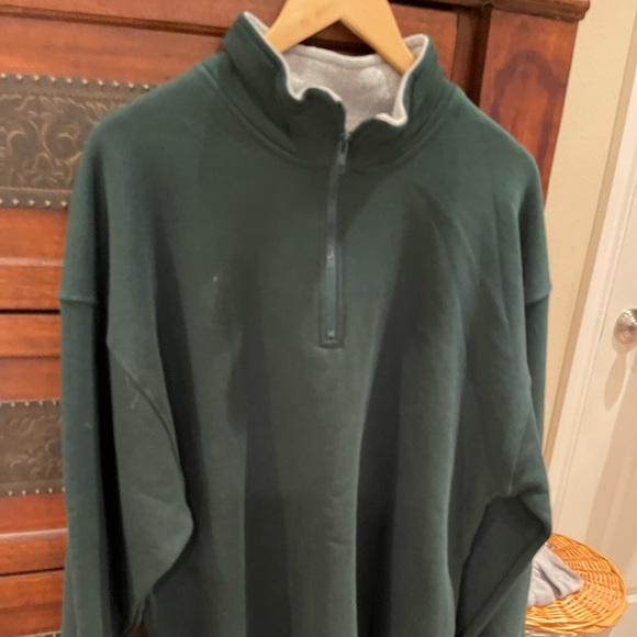 XXL GREEN COTTON HALF-ZIP JERSEY; Like New condition; sweatshirt material; $19 - Picture 11 of 16